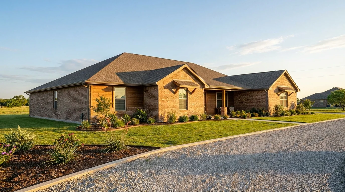 A finished, level Texas home exterior after foundation repair